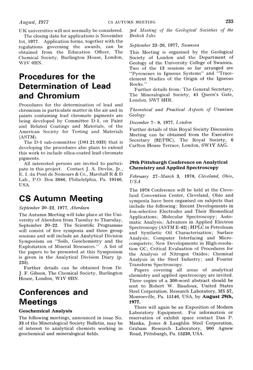 Conferences and meetings