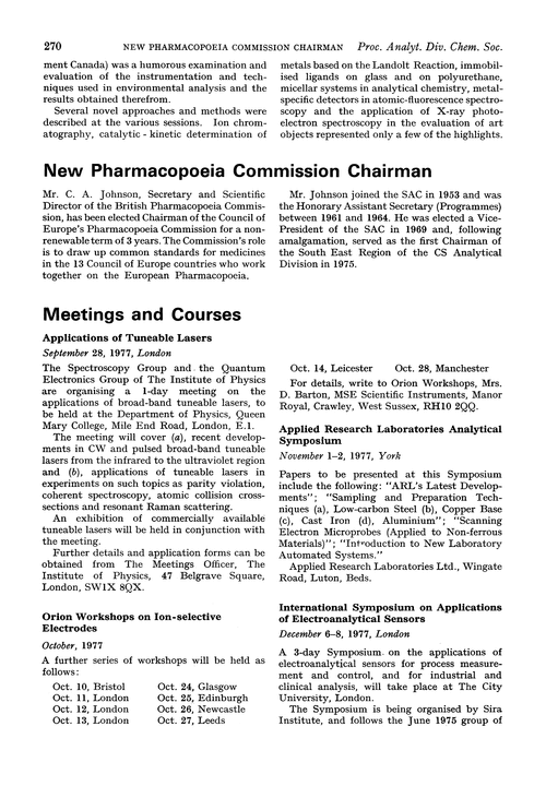 New Pharmacopoeia Commission Chairman
