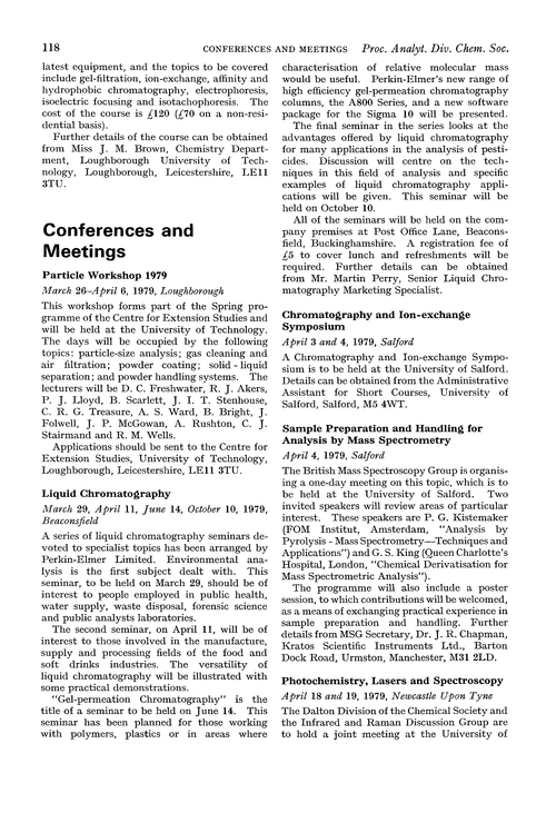 Conferences and meetings