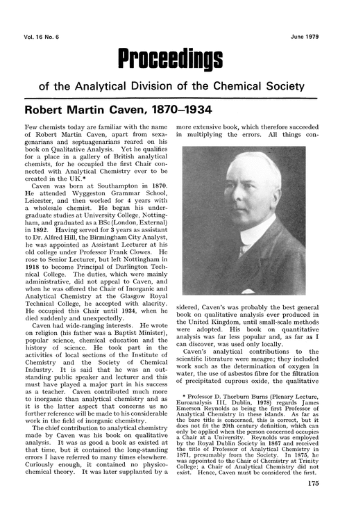 Robert Martin Caven, 1870–1934