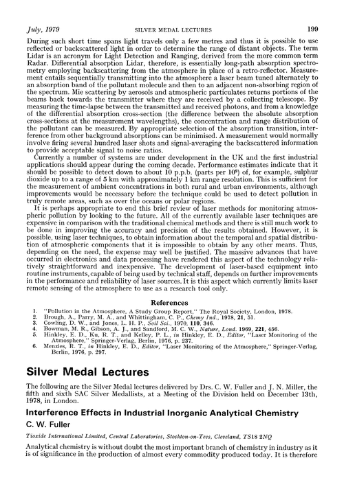 Silver Medal lectures