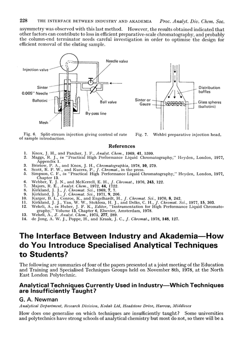 The interface between industry and akademia—how do you introduce specialised analytical techniques to students?