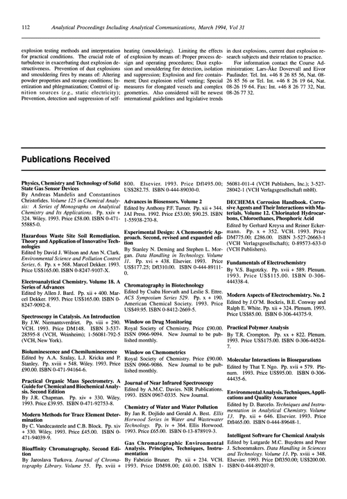 Publications received