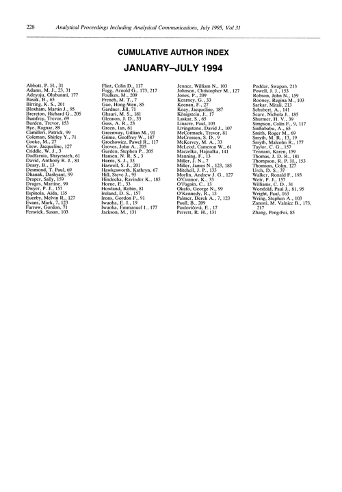 Cumulative author index