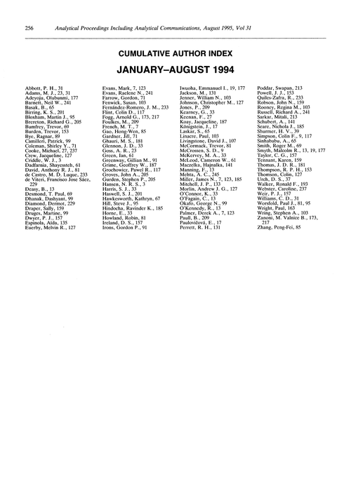 Cumulative author index