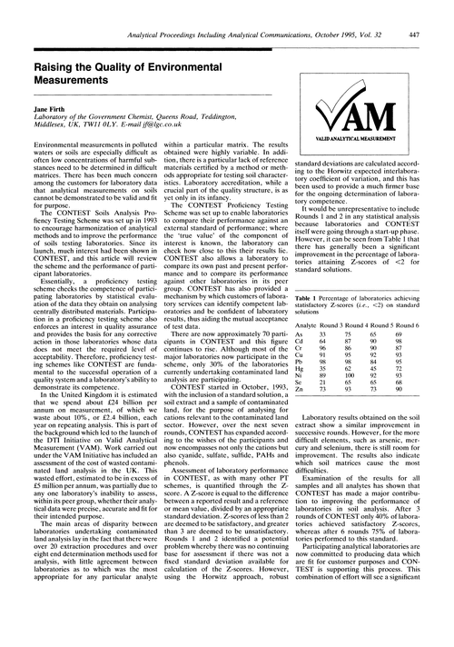 Raising the quality of environmental measurements