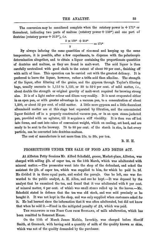 Prosecutions under the Sale of Food and Drugs Act ...