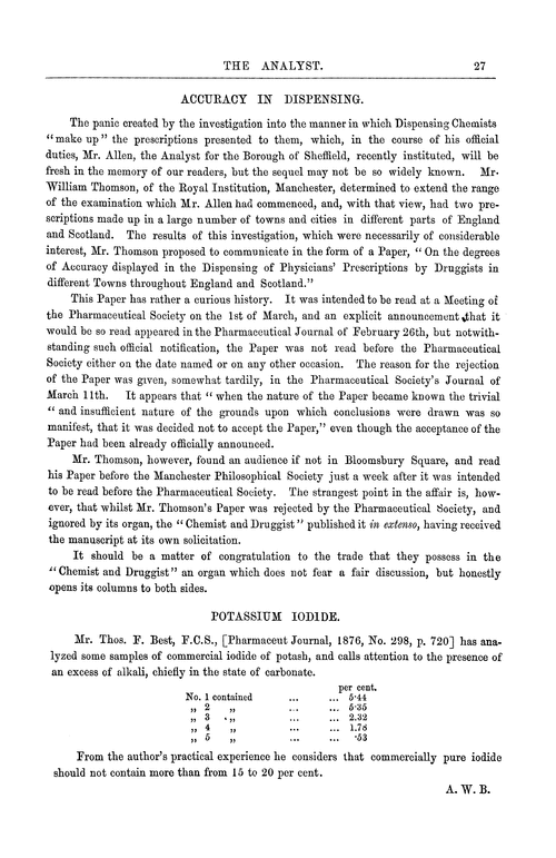 Accuracy in dispensing