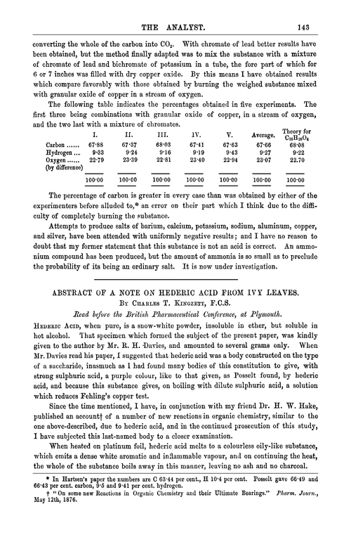Abstract of a note on hederic acid from ivy leaves