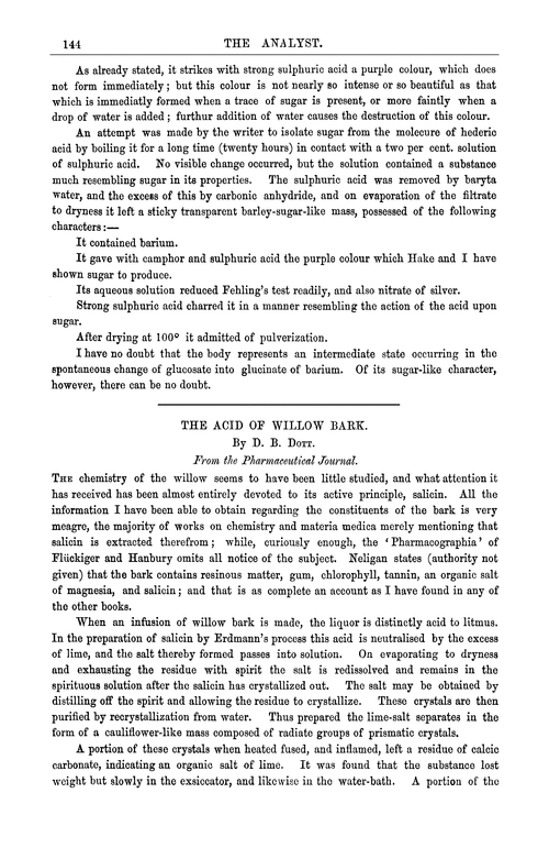 The acid of willow bark