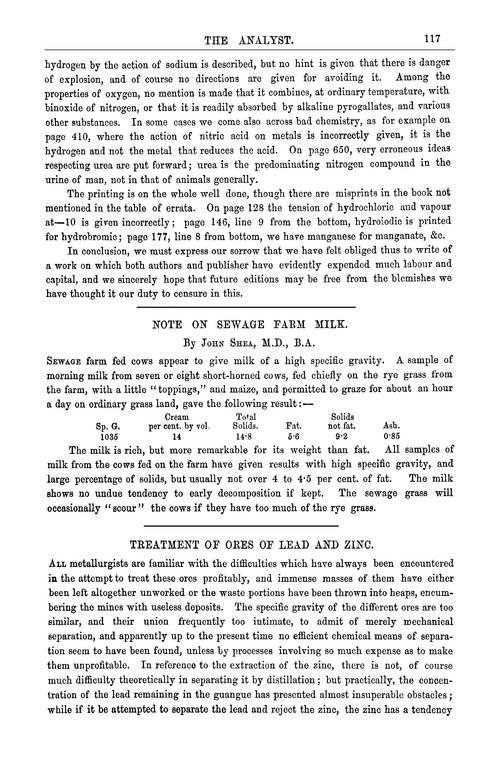 Note on sewage farm milk