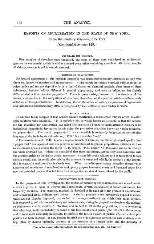 Reports on adulteration in the state of New York