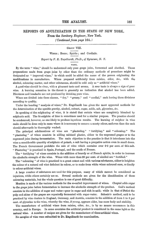 Reports on adulteration in the state of New York