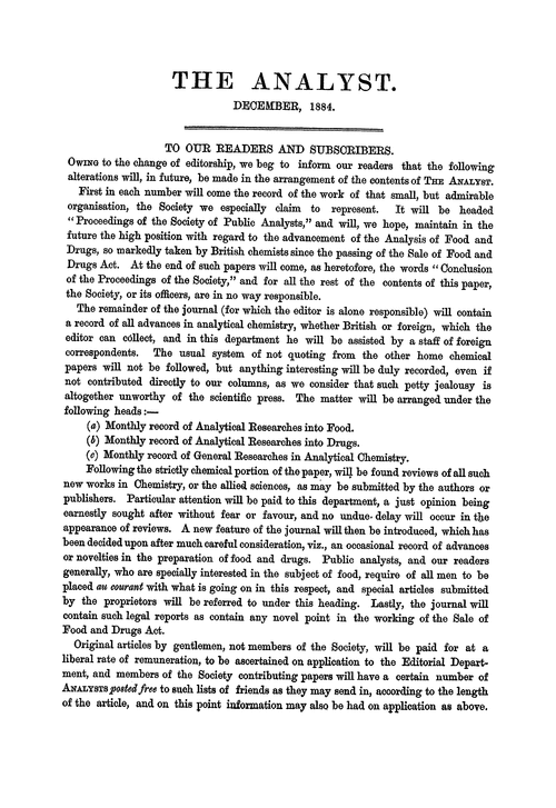 To our readers and subscribers