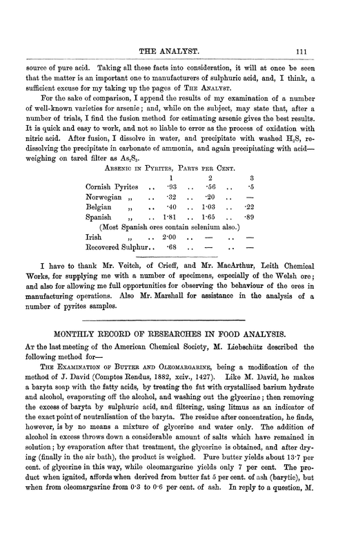 Monthly record of researches in food analysis