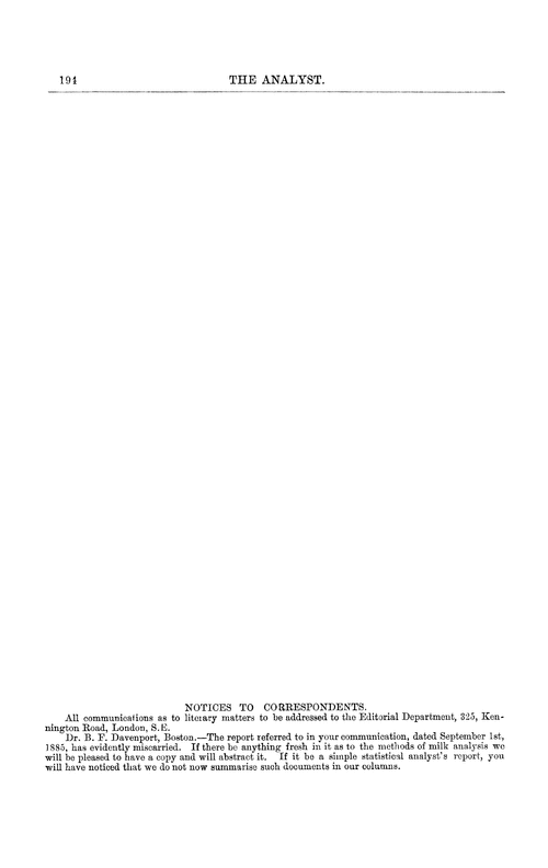 Notices to correspondents