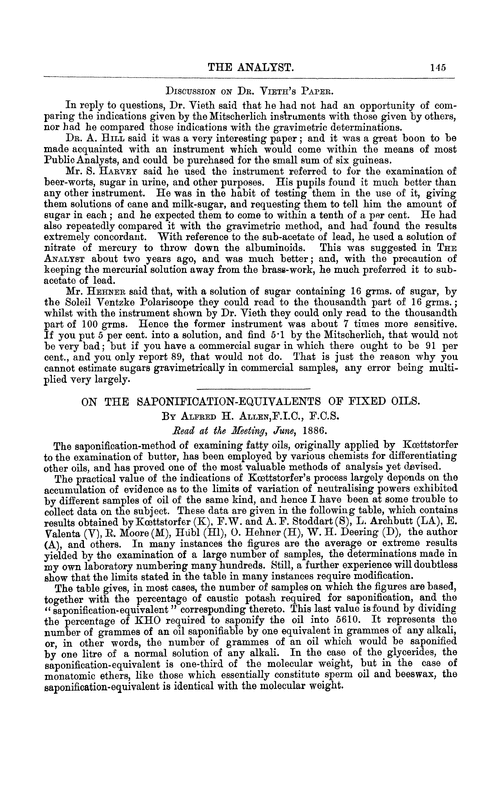 On the saponification-equivalents of fixed oils