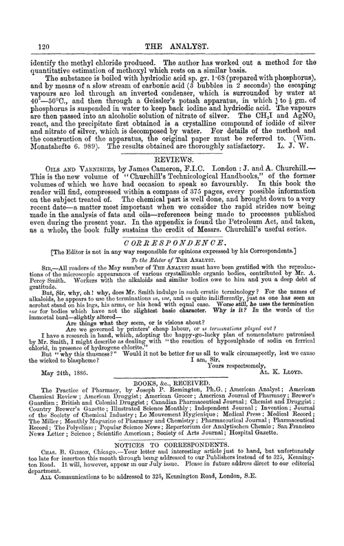 Notices to correspondents