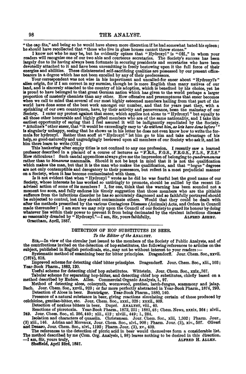 Detection of hop substitutes in beer