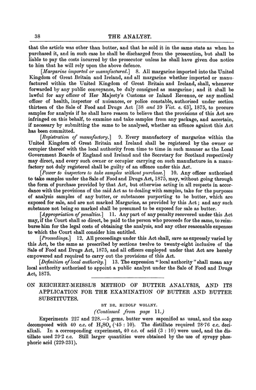 On Reichert-Meissl's method of butter analysis, and its application for the examination of butter and butter substitutes