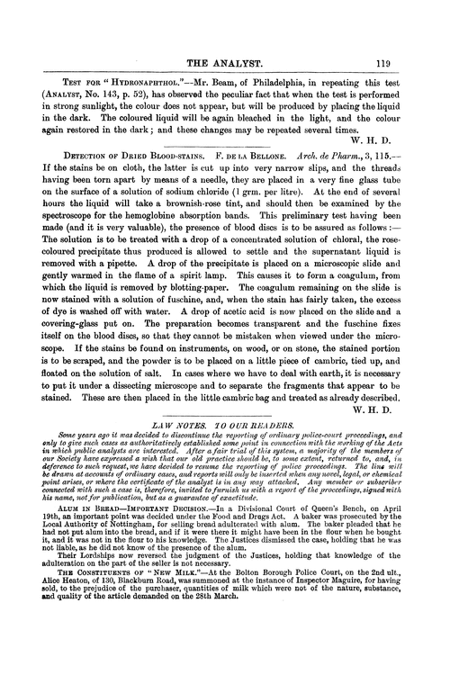 Law notes. To our readers