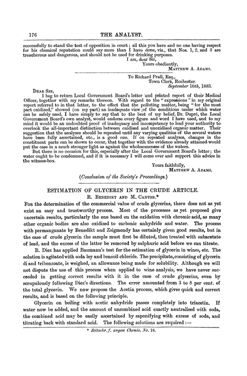 Estimation of glycerin in the crude article