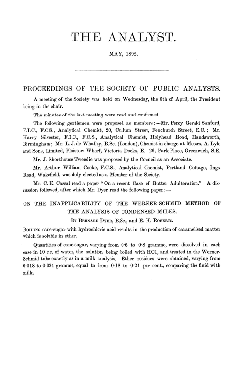 On the inapplicability of the Werner-Schmid method of the analysis of condensed milks