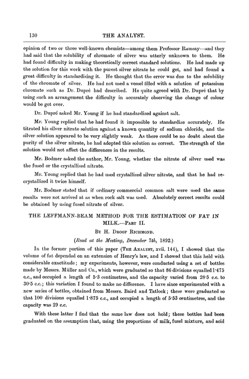 The Leffmann-Beam method for the estimation of fat in milk.—Part II.