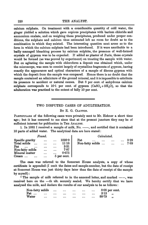 Two disputed cases of adulteration