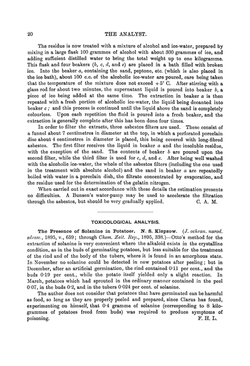 Toxicological analysis