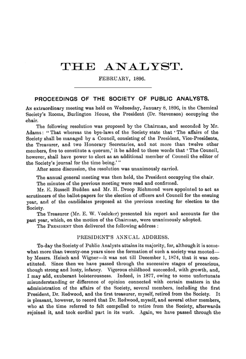 President's annual address