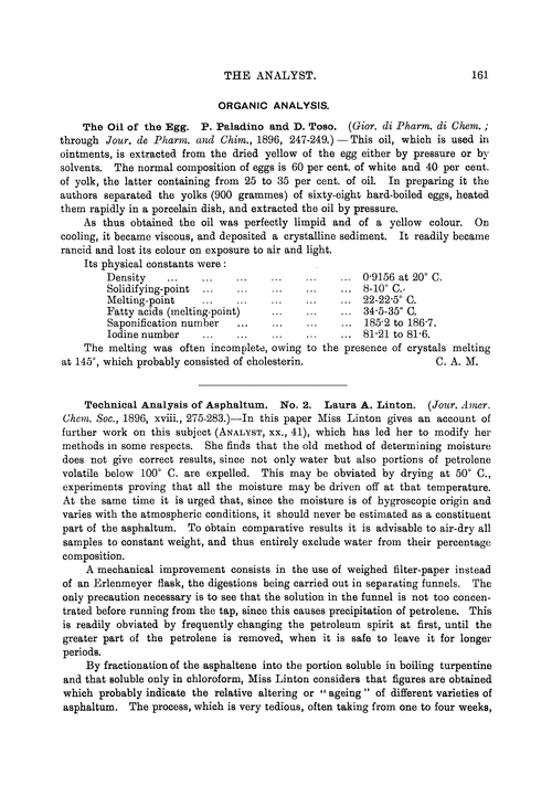 Organic analysis