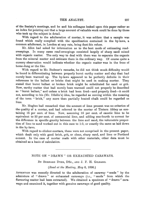 Note on “drawn” or exhausted caraways