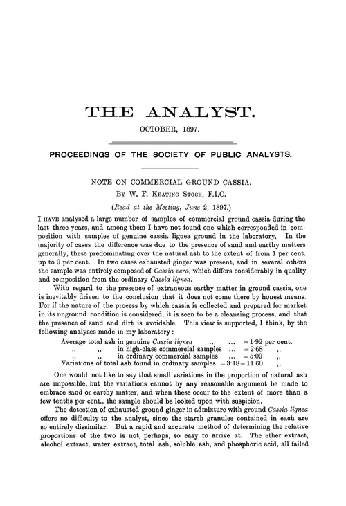 Note on commercial ground cassia