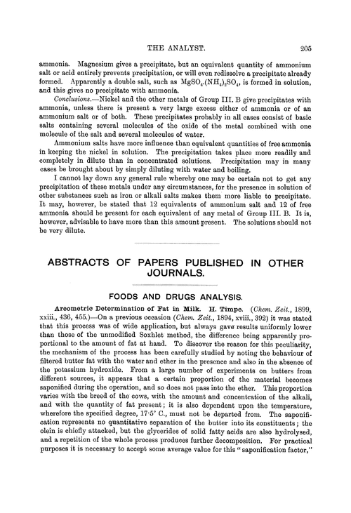 Foods and drugs analysis