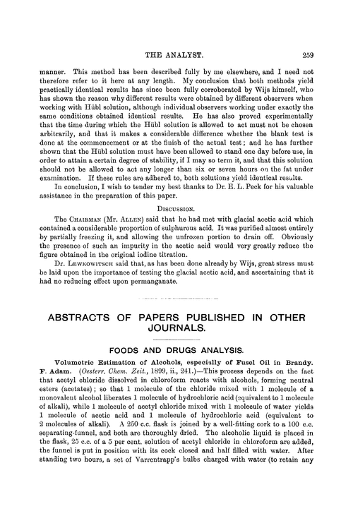 Foods and drugs analysis