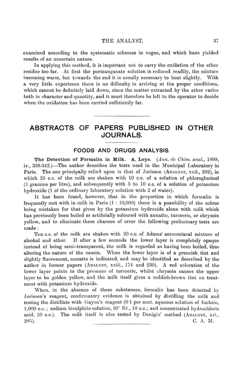Foods and drugs analysis
