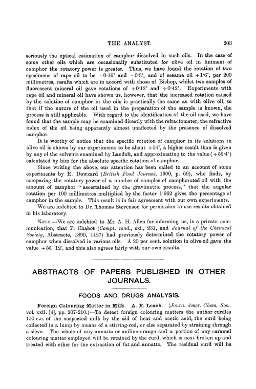 Foods and drugs analysis