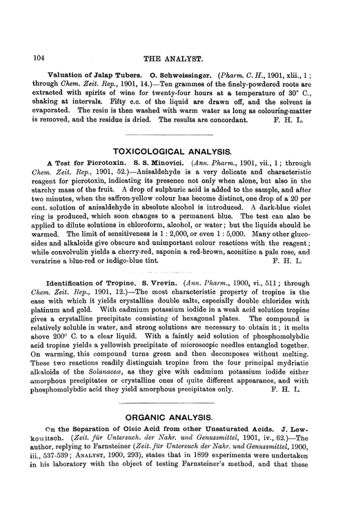 Toxicological analysis