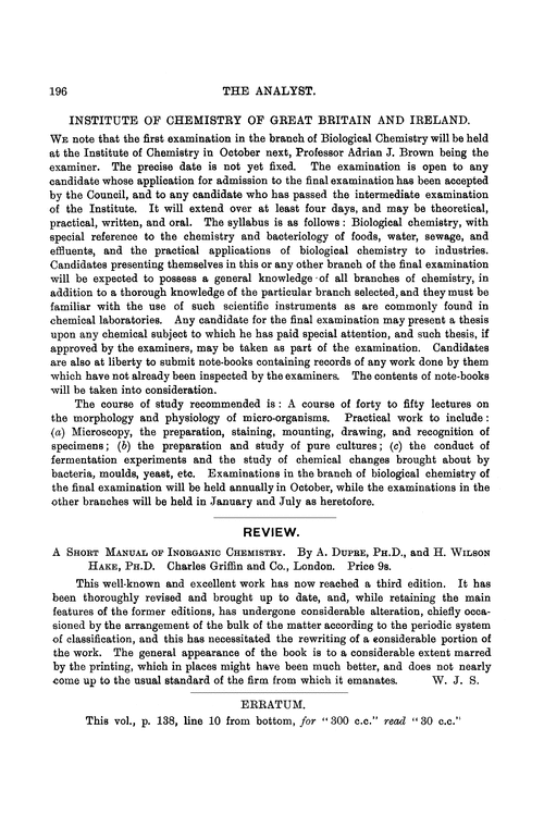 Institute of Chemistry of Great Britain and Ireland