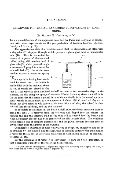 Apparatus for making anaerobic cultivations in fluid media