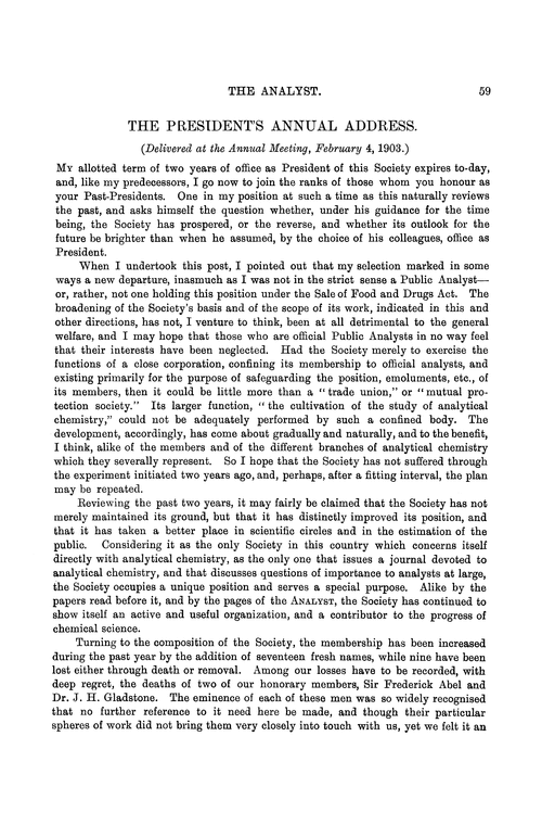 The President's annual address