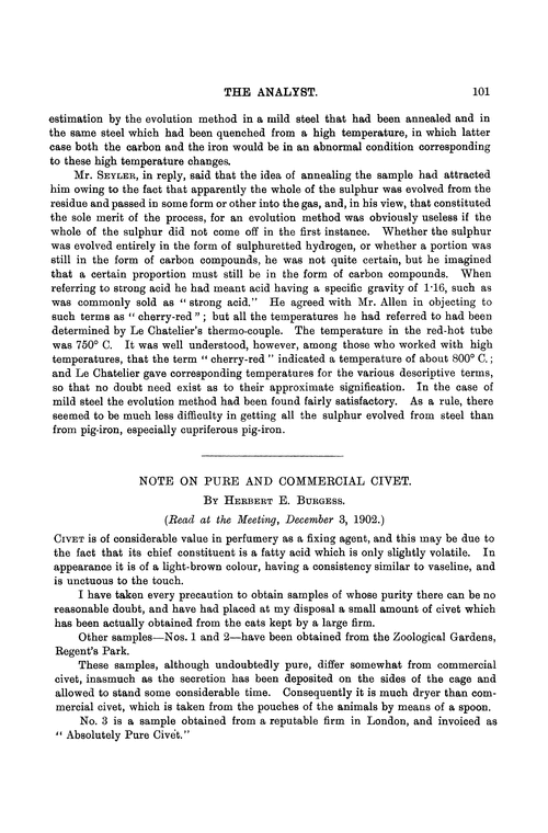 Note on pure and commercial civet