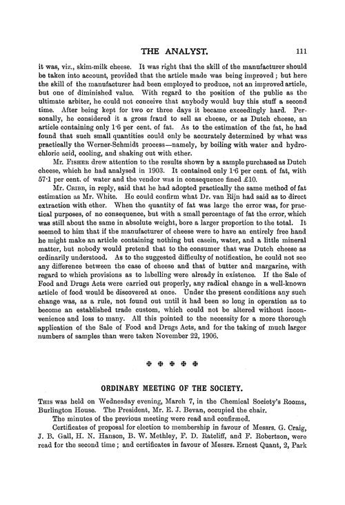 Ordinary meeting of the Society