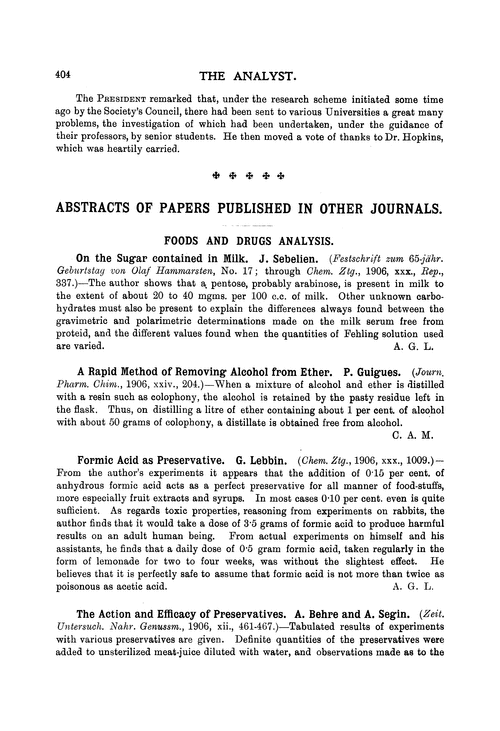 Foods and drugs analysis