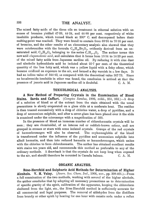 Toxicological analysis