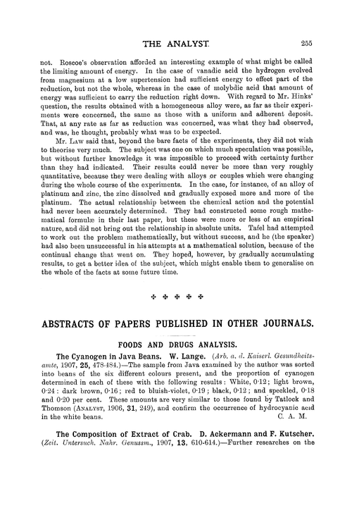 Foods and drugs analysis