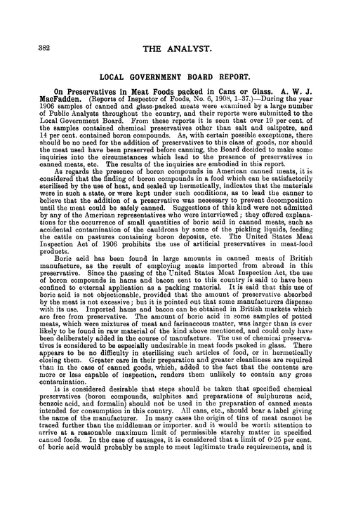 Local Government Board Report