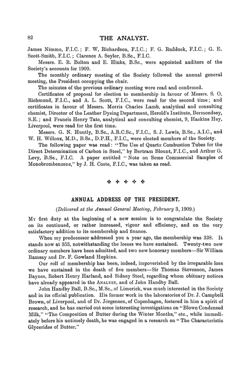 Annual Address of the President