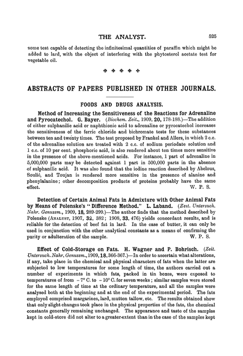 Foods and drugs analysis
